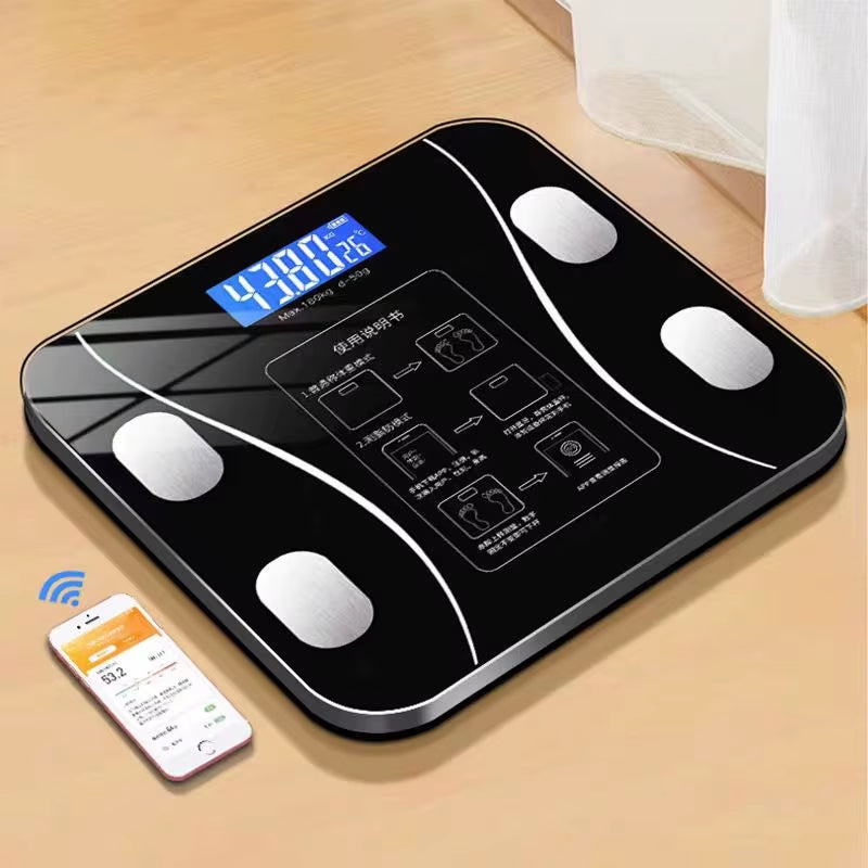 Smart Body Fat Scale Wireless Digital Bathroom Scale Bluetooth Electronic Weight Scale with Smartphone App